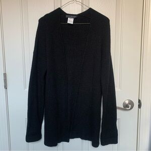 Sarah Allison’s Collection Knitted Open Front Black Cardigan Sweater